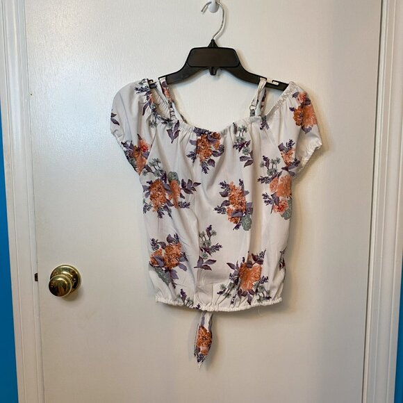 Mileage White floral off the shoulder top - Picture 9 of 9